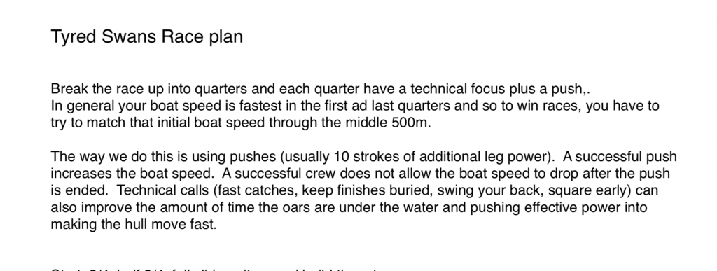 rowing race plan, 1k race, tactical rowing race,