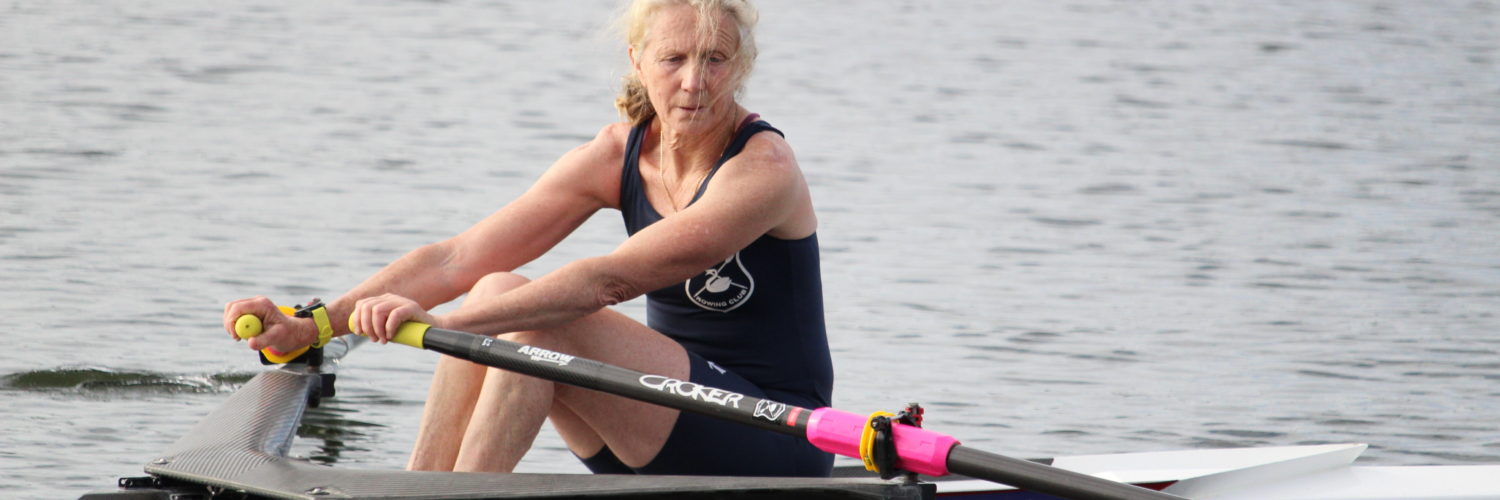 masters women single scull, masters rowing, old athlete rowing,