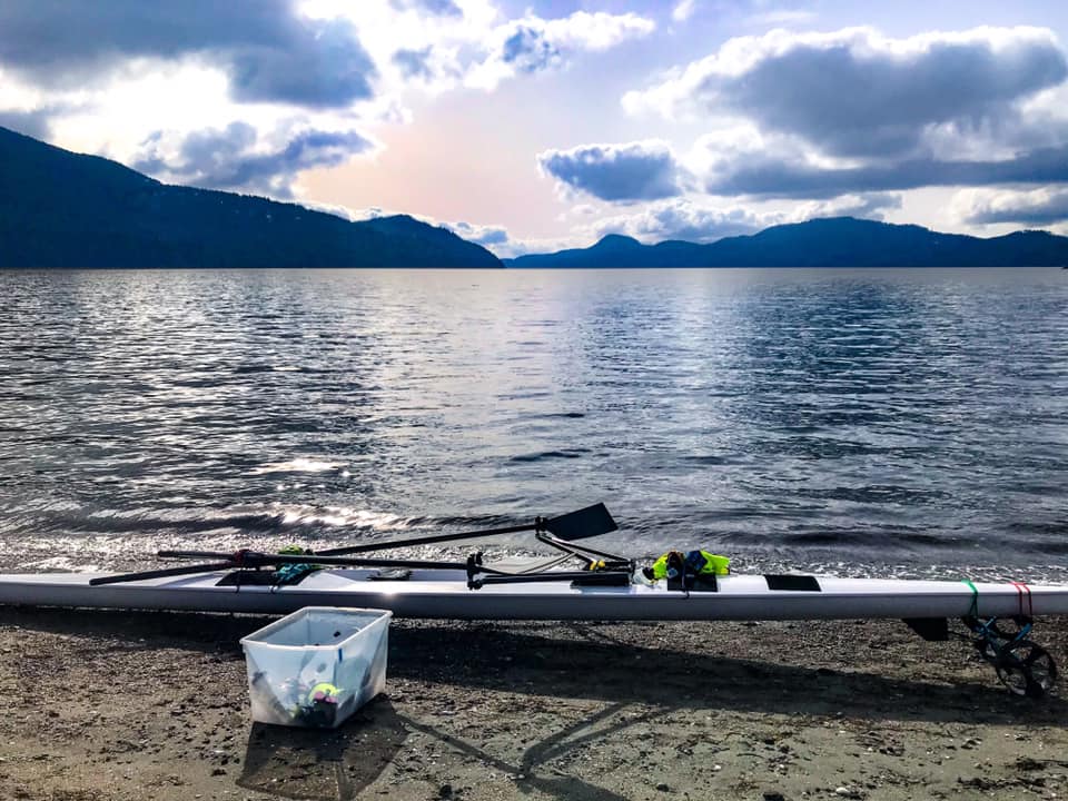 single scull, rowing boat, landscape rowing