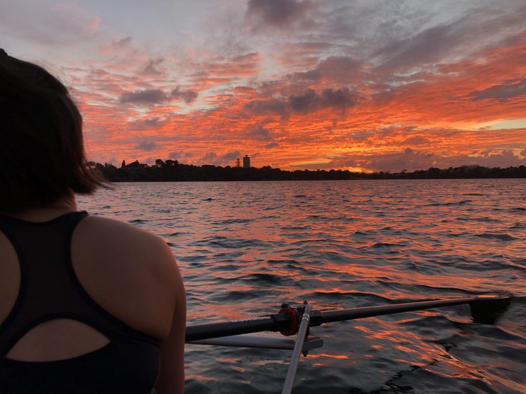 rowing sunrise