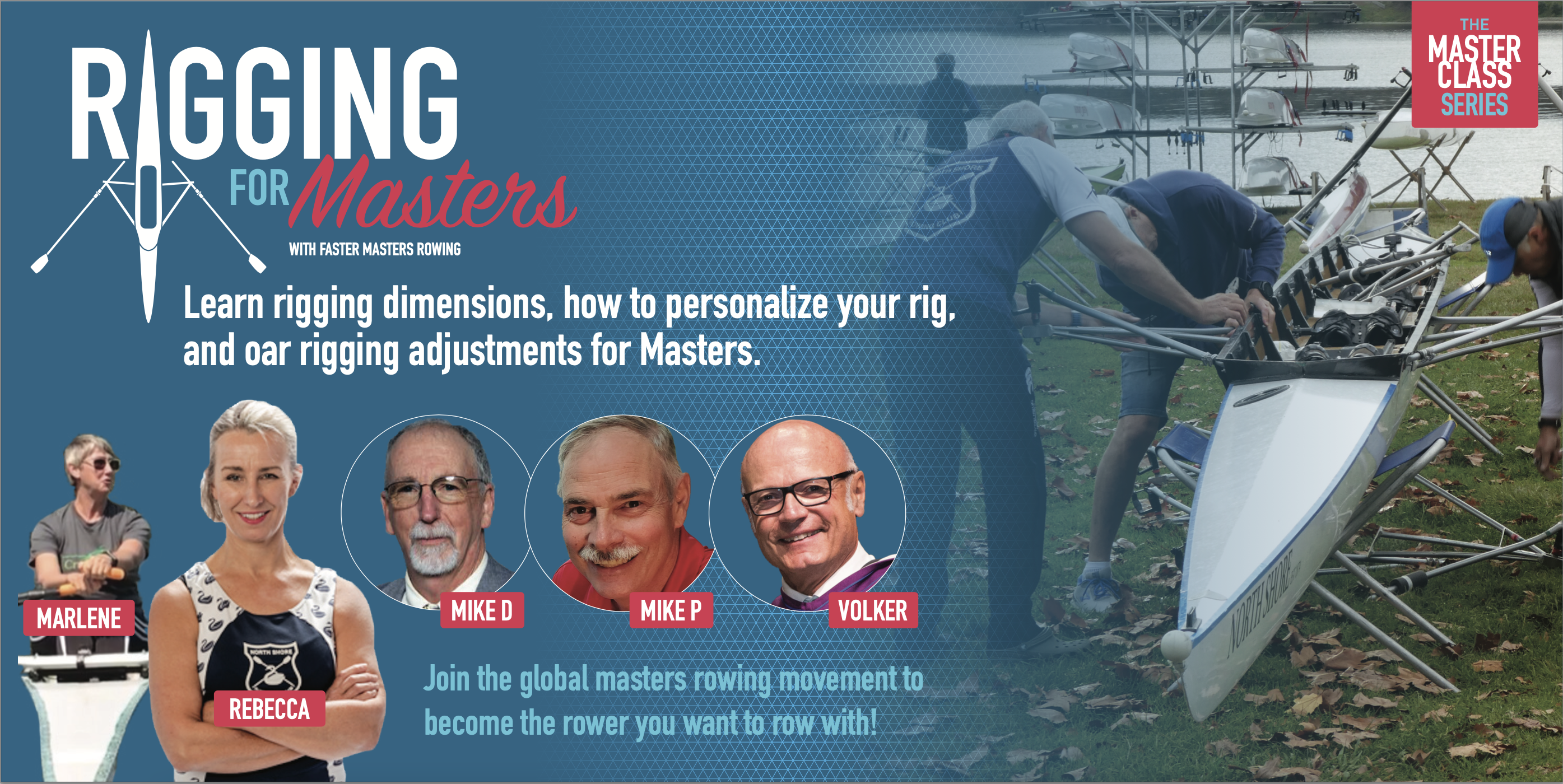 Learn rowing boat rigging from Mike Davenport, Mike Purcer, Volker Nolte how to adjust rig as you age.