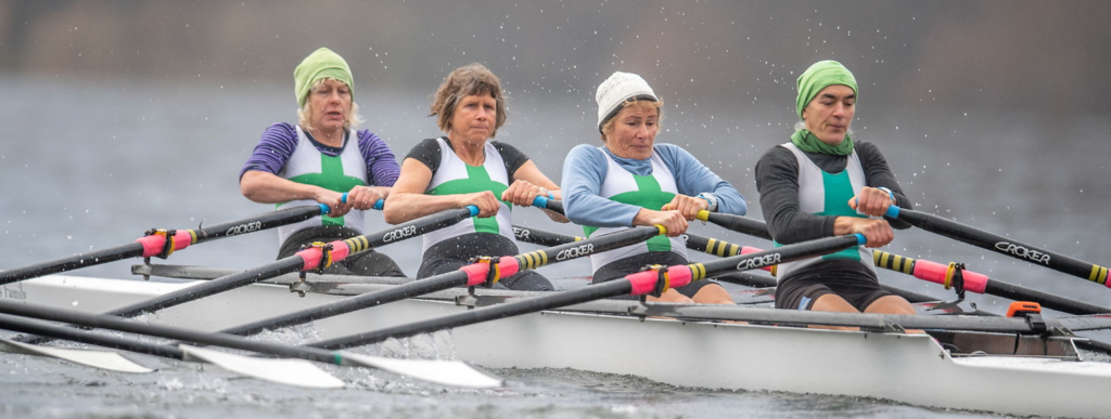 women quad rowing racing start