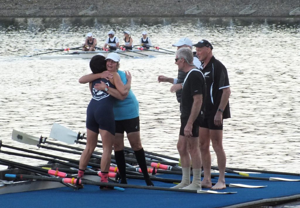 rowing win, podium medals, crew success