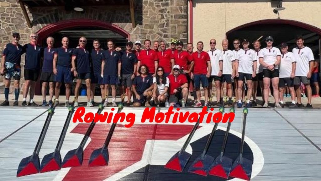 Lightweight masters rowers lined up on the dock for a reunion