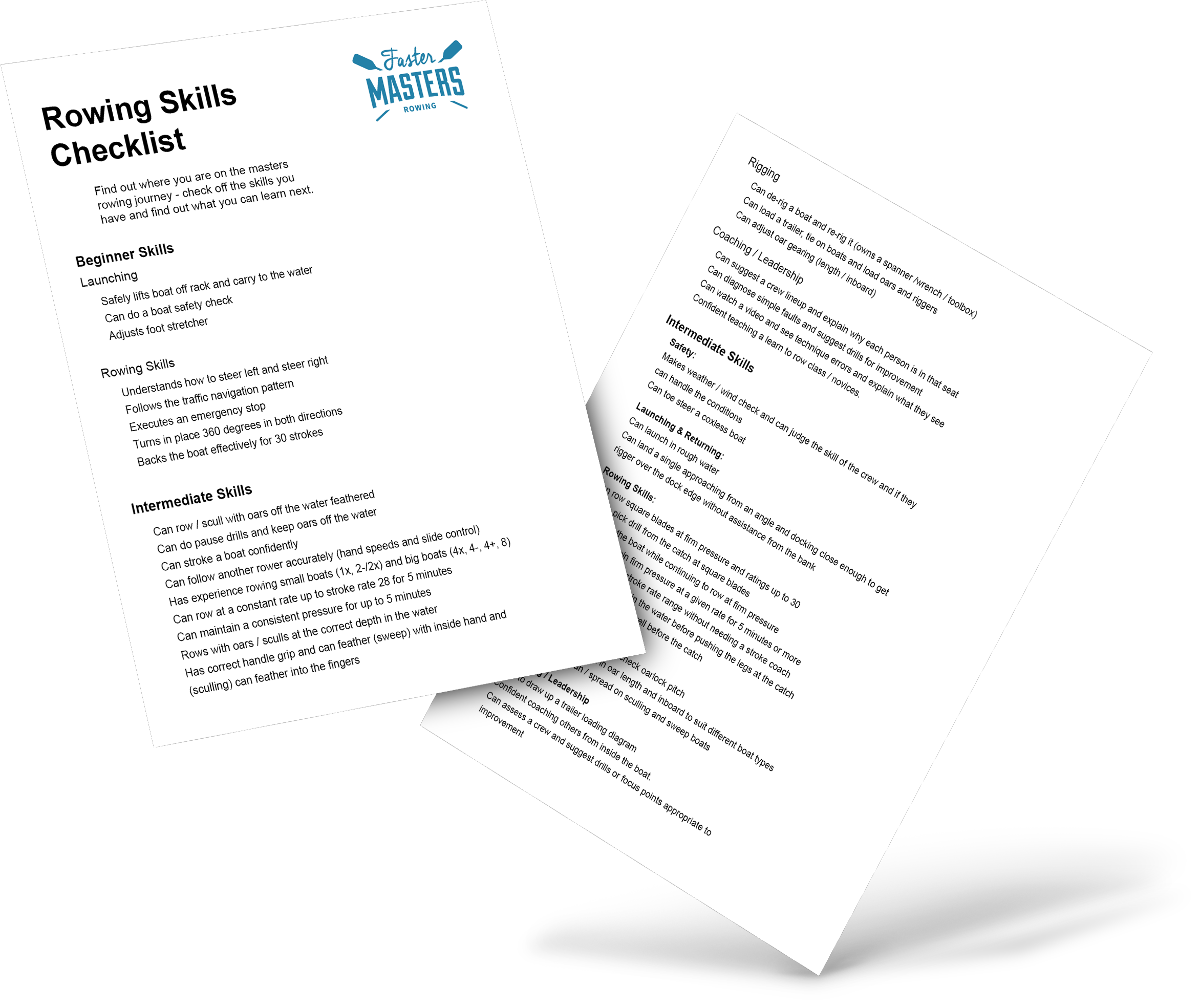 Rowing Checklist Sheets